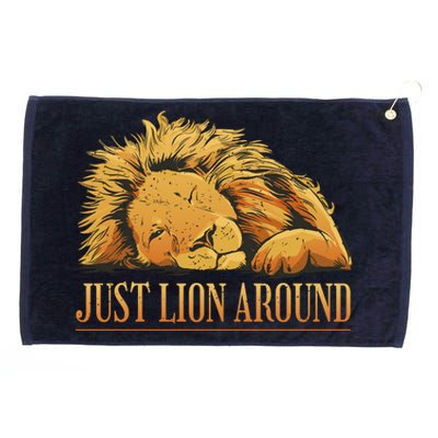 Just Lion Around Lazy Cute Grommeted Golf Towel