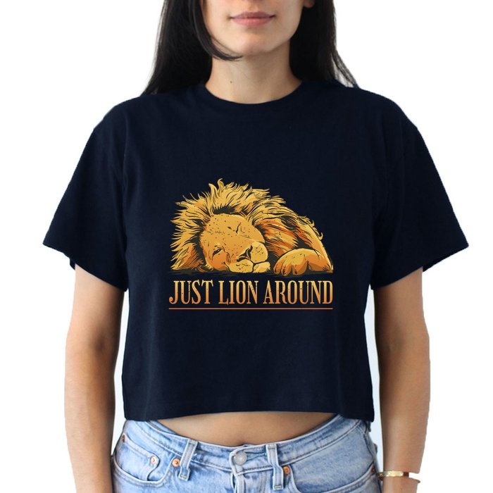 Just Lion Around Lazy Cute Crop Top