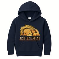 Just Lion Around Lazy Cute Kids Hoodie