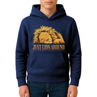 Just Lion Around Lazy Cute Kids Hoodie