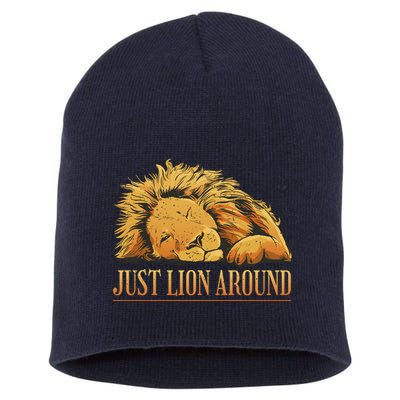Just Lion Around Lazy Cute Short Acrylic Beanie