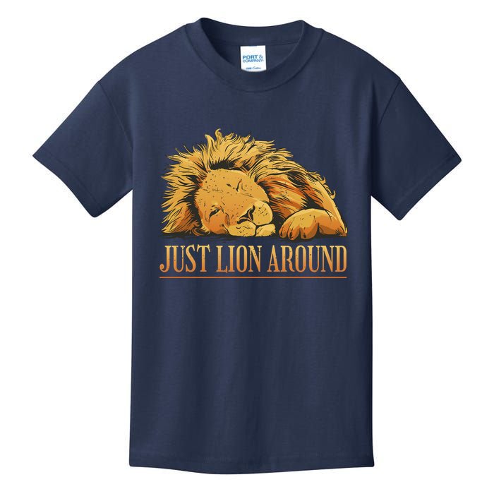 Just Lion Around Lazy Cute Kids T-Shirt