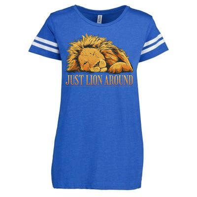 Just Lion Around Lazy Cute Enza Ladies Jersey Football T-Shirt