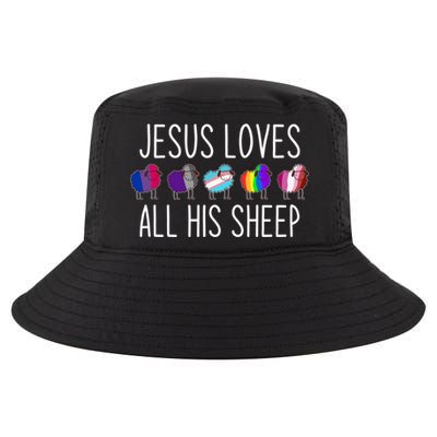 Jesus Loves All His Sheep Lgbt Gift Funny Christian Jesus Gift Cool Comfort Performance Bucket Hat