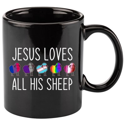 Jesus Loves All His Sheep Lgbt Gift Funny Christian Jesus Gift 11oz C Handle Ceramic Mug