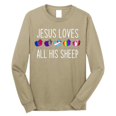 Jesus Loves All His Sheep Lgbt Gift Funny Christian Jesus Gift Long Sleeve Shirt