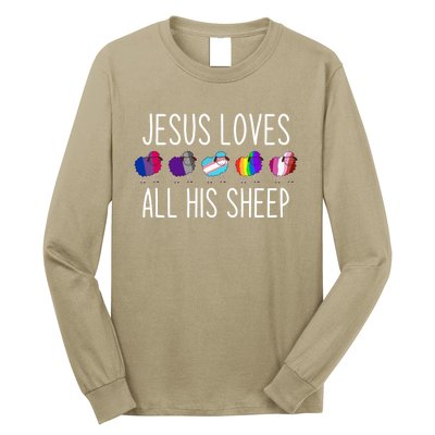 Jesus Loves All His Sheep Lgbt Gift Funny Christian Jesus Gift Long Sleeve Shirt