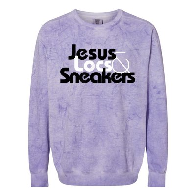 Jesus Locs And Sneakers Colorblast Crewneck Sweatshirt