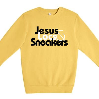 Jesus Locs And Sneakers Premium Crewneck Sweatshirt