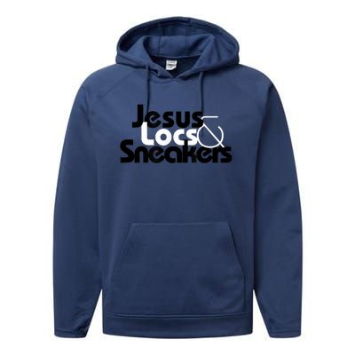 Jesus Locs And Sneakers Performance Fleece Hoodie