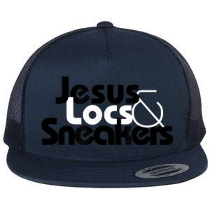 Jesus Locs And Sneakers Flat Bill Trucker Hat