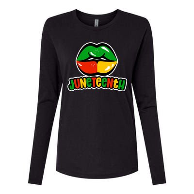 Juneteenth Lips Black History Month Womens Cotton Relaxed Long Sleeve T-Shirt