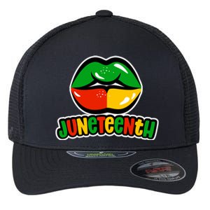 Juneteenth Lips Black History Month Flexfit Unipanel Trucker Cap