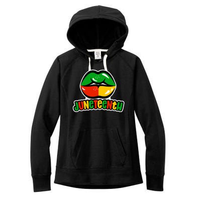 Juneteenth Lips Black History Month Women's Fleece Hoodie