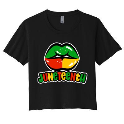 Juneteenth Lips Black History Month Crop Top