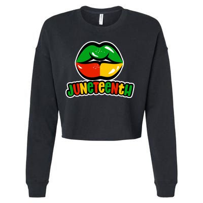 Juneteenth Lips Black History Month Cropped Pullover Crew