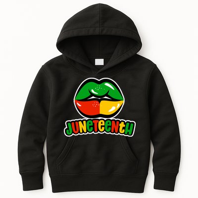 Juneteenth Lips Black History Month Kids Hoodie