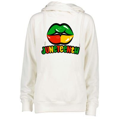 Juneteenth Lips Black History Month Womens Funnel Neck Pullover Hood