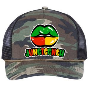 Juneteenth Lips Black History Month Retro Rope Trucker Hat Cap