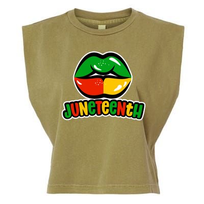 Juneteenth Lips Black History Month Garment-Dyed Women's Muscle Tee