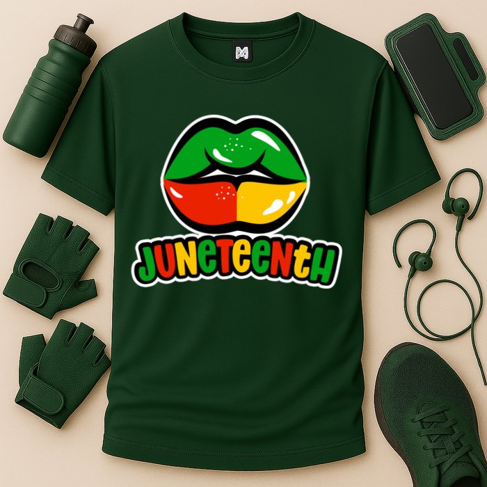 Juneteenth Lips Black History Month Cooling Performance Crew T-Shirt