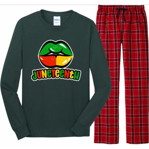 Juneteenth Lips Black History Month Long Sleeve Pajama Set