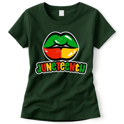 Juneteenth Lips Black History Month Womens T-Shirt