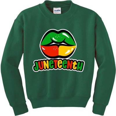 Juneteenth Lips Black History Month Kids Sweatshirt