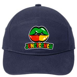 Juneteenth Lips Black History Month 7-Panel Snapback Hat