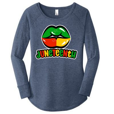 Juneteenth Lips Black History Month Women's Perfect Tri Tunic Long Sleeve Shirt