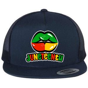 Juneteenth Lips Black History Month Flat Bill Trucker Hat