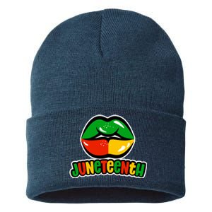 Juneteenth Lips Black History Month Sustainable Knit Beanie