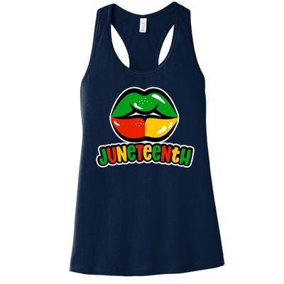 Juneteenth Lips Black History Month Women's Racerback Tank