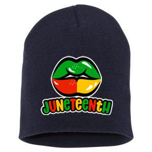 Juneteenth Lips Black History Month Short Acrylic Beanie