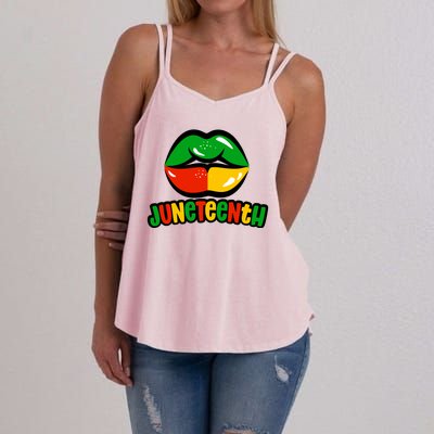 Juneteenth Lips Black History Month Women's Strappy Tank