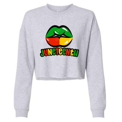 Juneteenth Lips Black History Month Cropped Pullover Crew