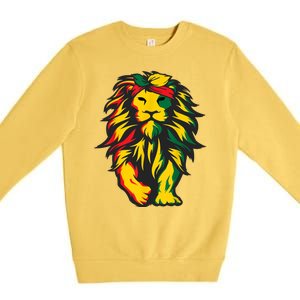 Juneteenth Lion Black History African American Premium Crewneck Sweatshirt