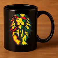 Juneteenth Lion Black History African American 11oz C Handle Ceramic Mug