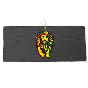 Juneteenth Lion Black History African American Large Microfiber Waffle Golf Towel