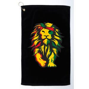 Juneteenth Lion Black History African American Platinum Collection Golf Towel