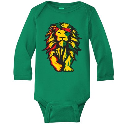 Juneteenth Lion Black History African American Baby Long Sleeve Bodysuit