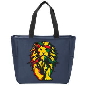 Juneteenth Lion Black History African American Zip Tote Bag