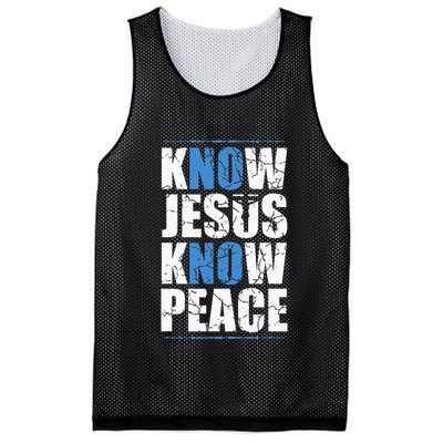 Jesus Love Bible Know Jesus Know Peace No Jesus No Peace Mesh Reversible Basketball Jersey Tank