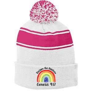 Jesus Lover Christian Reclaim The Rainbow Stripe Pom Pom Beanie