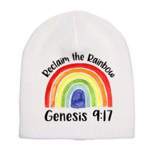 Jesus Lover Christian Reclaim The Rainbow Short Acrylic Beanie