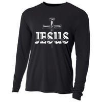 Jesus Lovers Christian Faith Religion Nail Cross Cooling Performance Long Sleeve Crew