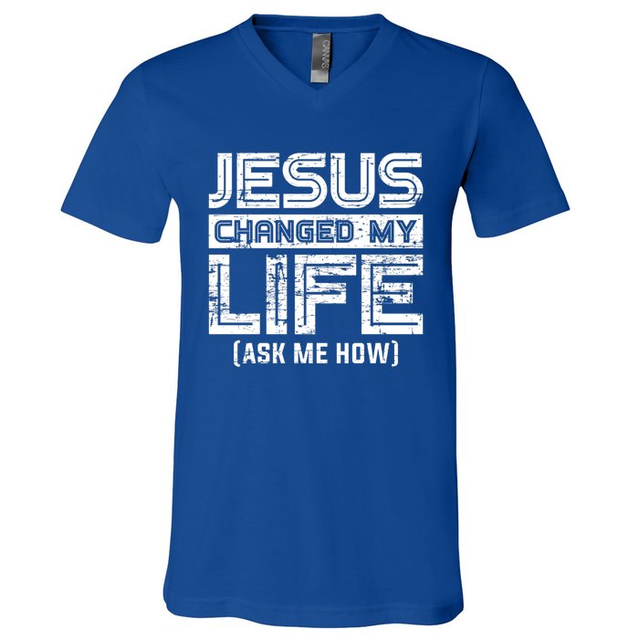 Jesus Lord Christianity Faith Gift God Savior Jesus V-Neck T-Shirt