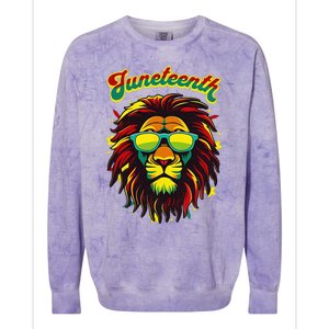 Juneteenth Lion Celebrate Black Freedom 1865 History Month Colorblast Crewneck Sweatshirt