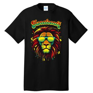 Juneteenth Lion Celebrate Black Freedom 1865 History Month Tall T-Shirt