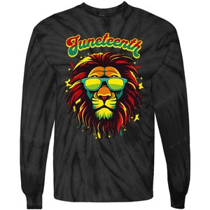 Juneteenth Lion Celebrate Black Freedom 1865 History Month Tie-Dye Long Sleeve Shirt